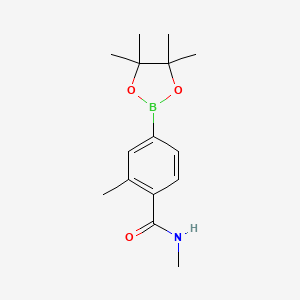 Chemical structure of Pinacol3-methyl-4-(methylcarbamoyl) phenylboronic acid
