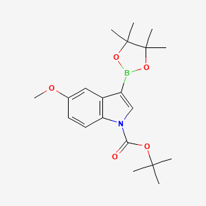 Chemical structure of Pinacol 5-methoxy-1-boc-1h-indole-3-borate