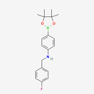 Chemical structure of Pinacol 4-fluorobenzylaminophenylboronic acid