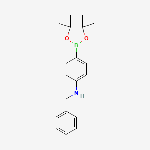 Chemical structure of Pinacol 4-benzylaminophenylboronic acid