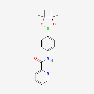 Chemical structure of Pinacol 4-(pyridin-2-ylformamide)phenylboronic acid pinacol ester