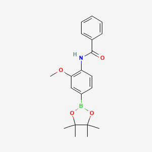 Chemical structure of Pinacol 3-methoxy-4 - (benzoylamino) phenylboronic acid