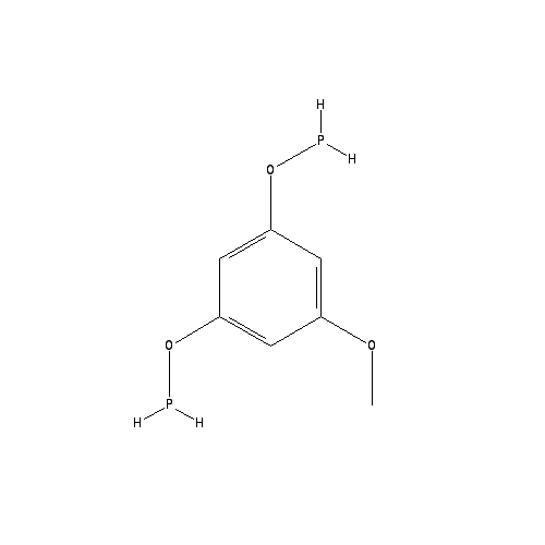 Chemical structure of Phosphinous acid, bis(1,1-dimethylethyl)-, 5-methoxy-1,3-phenylene ester