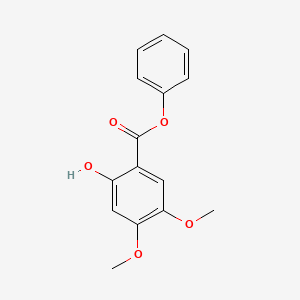 Chemical structure of PHENYL 2-HYDROXY-4,5-DIMETHOXYBENZOATE
