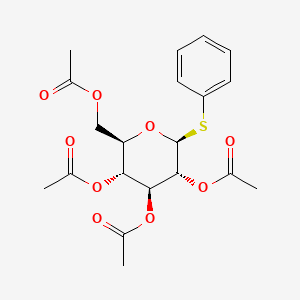 Chemical structure of alpha-D-Glucopyranoside, phenyl 1-thio-, tetraacetate