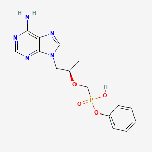 Chemical structure of Phenyl ((((R)-1-(6-amino-9H-purin-9-yl)propan-2-yl)oxy)methyl)phosphonate