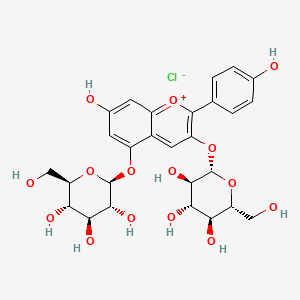 Chemical structure of Pelargonidin-3,5-diglucoside