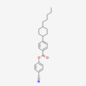 Chemical structure of p-cyanophenyl trans-p-(4-pentylcyclohexyl)benzoate