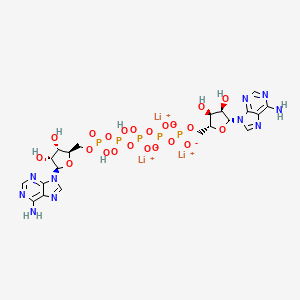 Chemical structure of P1,P5-Di(adenosine-5')pentaphosphate trilithium salt