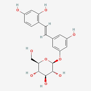 Chemical structure of Oxyresveratrol 3'-O-β-D-glucopyranoside