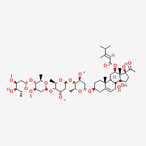 Chemical structure of Otophylloside B 4'''-O-β-D-cymaropyranoside