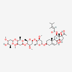 Chemical structure of Otophylloside B 4'''-O-α-L-cymaropyranoside