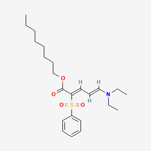 Chemical structure of Octyl 5-N,N-diethylamino-2-phenylsulfonyl-2,4-pentadienoate