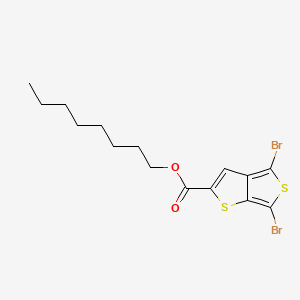Chemical structure of Octyl 4,6-dibromothieno[3,4-b]thiophene-2-carboxylate