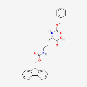 Chemical structure of Z-Orn(fmoc)-OH