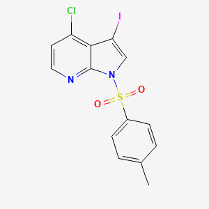 Chemical structure of N-Tosyl-4-chloro-3-iodo-7-azaindole