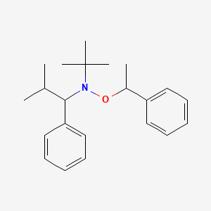 Chemical structure of N-tert-Butyl-N-(2-Methyl-1-phenylpropyl)-O-(1-phenylethyl)hydroxylaMine