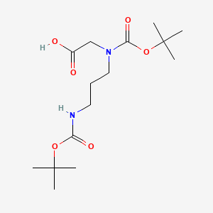 Chemical structure of N-tert-Butoxycarbonyl-N-[3-(tert-butoxycarbonylamino)propyl]glycine