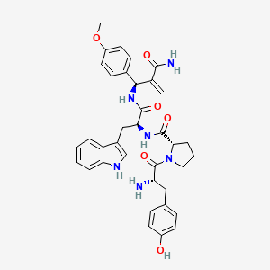 Chemical structure of N-terminally acetylated Endomorphin-1,Ac-L-Tyr-L-Pro-L-Trp-L-Phe-CONH2