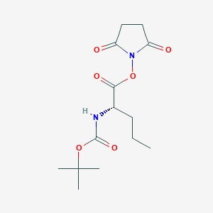 Chemical structure of Boc-nva-osu