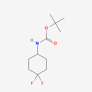 Chemical structure of N-T-BOC-4,4-DIFLUOROCYCLOHEXYLAMINE