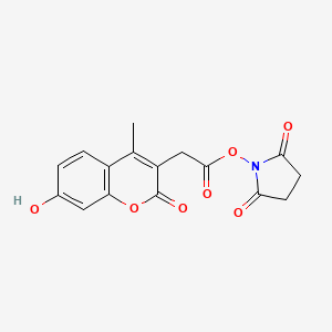 Chemical structure of N-Succinimidyl 7-Hydroxy-4-methylcoumarin-3-acetate