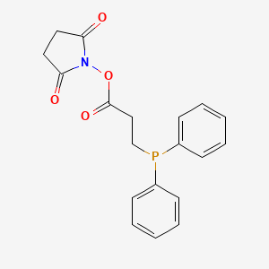 Chemical structure of N-Succinimidyl 3-(Diphenylphosphino)propionate