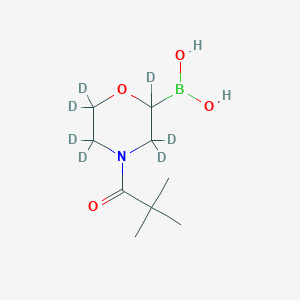 Chemical structure of N-Pivaloyl-(morpholine-d7)-2-boronic acid