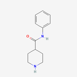 Chemical structure of N-Phenyl-4-piperidinecarboxamide hydrochloride