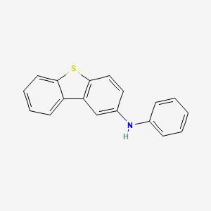 Chemical structure of N-phenyl dibenzothiophen-2-amine