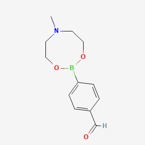 Chemical structure of N-methyliminodiethyl 4-formylbenzeneboronate