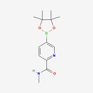 Chemical structure of N-Methyl-5-(4,4,5,5-tetramethyl-1,3,2-dioxaborolan-2-yl)picolinamide
