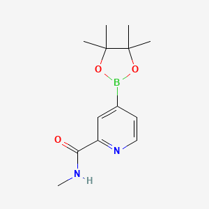 Chemical structure of N-Methyl-4-(4,4,5,5-tetramethyl-1,3,2-dioxaborolan-2-yl)pyridine-2-carboxamide
