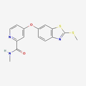 Chemical structure of N-Methyl-4-((2-(methylthio)benzo[d]thiazol-6-yl)oxy)picolinamide