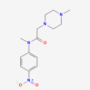 Chemical structure of N-methyl-2-(4-methylpiperazin-1-yl)-N-(4-nitrophenyl)acetamide