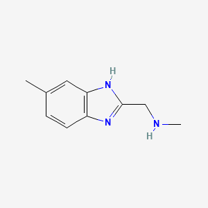 Chemical structure of N-methyl-1-(6-methyl-1H-benzimidazol-2-yl)methanamine