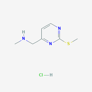 Chemical structure of N-Methyl-1-(2-(methylthio)pyrimidin-4-yl)methanamine hydrochloride