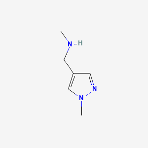 Chemical structure of N-Methyl-1-(1-methyl-1H-pyrazol-4-yl)methanamine