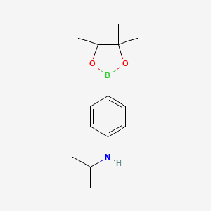 Chemical structure of N-Isopropyl-4-(4,4,5,5-tetramethyl-1,3,2-dioxaborolan-2-yl)aniline