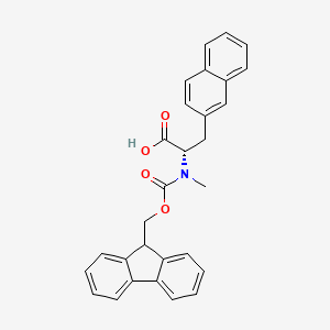 Chemical structure of N-Fmoc-N-methyl-3-(2-naphthyl)-L-alanine