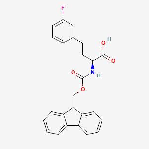 Chemical structure of N-Fmoc-(S)-3-fluorohomophenylalanine