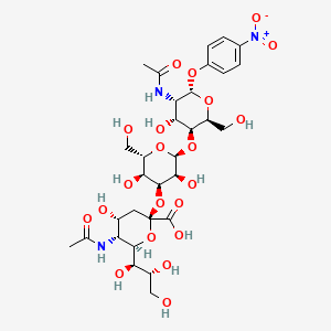 Chemical structure of Neu5Acα(2-3)Galβ(1-4)GlcNAc-β-pNP
