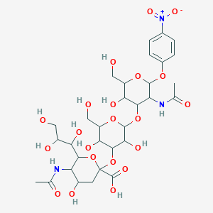Chemical structure of Neu5Acα(2-3)Galβ(1-3)GlcNAc-β-pNP