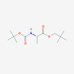 Chemical structure of neopentyl (tert-butoxycarbonyl)-L-alaninate
