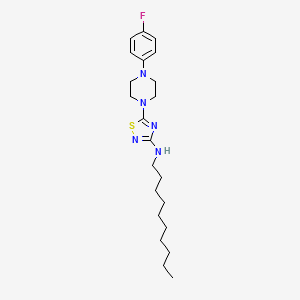 Chemical structure of N-Decyl-5-[4-(4-fluorophenyl)-1-piperazinyl]-1,2,4-thiadiazol-3-amine