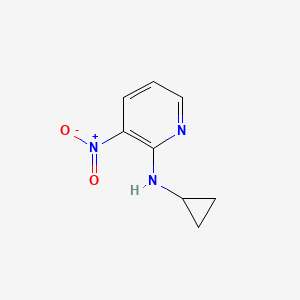 Chemical structure of N-cyclopropyl-3-nitropyridin-2-amine