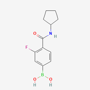 Chemical structure of N-Cyclopentyl 4-borono-2-fluorobenzamide