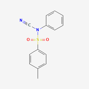 Chemical structure of N-cyano-N-phenyl-p-toluenesulfonamide
