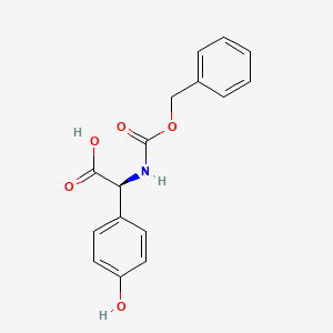 Chemical structure of N-Cbz-S-4-Hydroxyphenylglycine