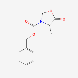 Chemical structure of N-Cbz-4-methyl-5-oxooxazolidine